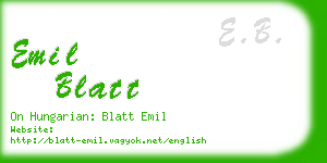 emil blatt business card